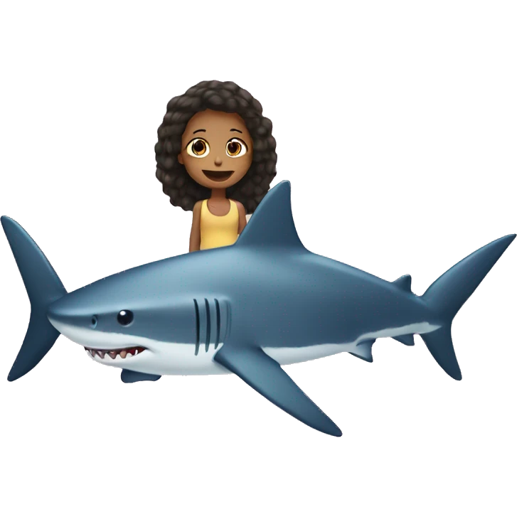 a shark with a girl emoji