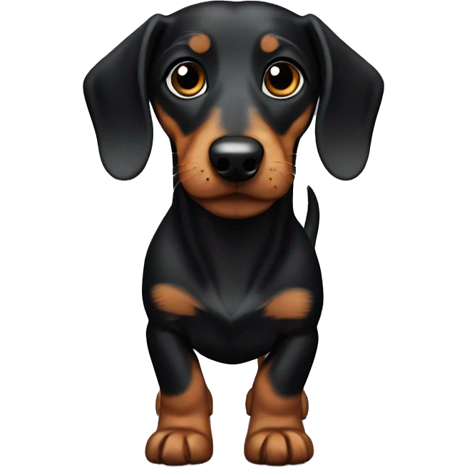 Black wire-haired dachshund emoji