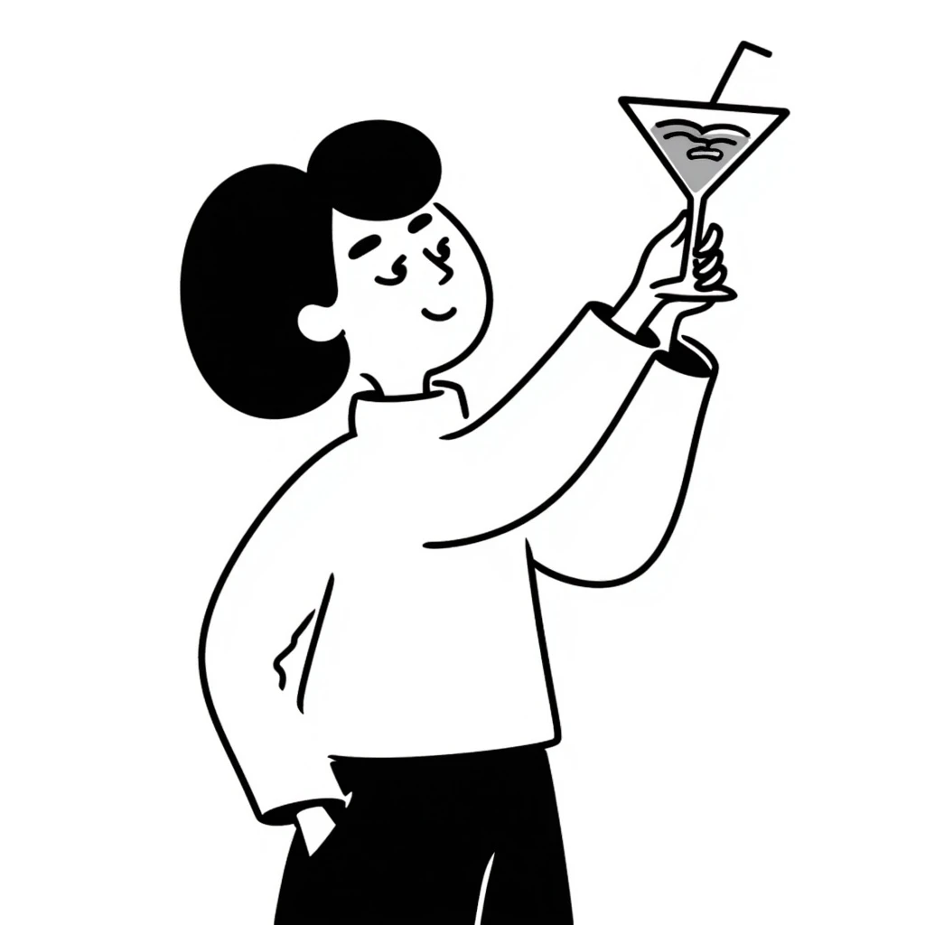a person with a cocktail glass emoji