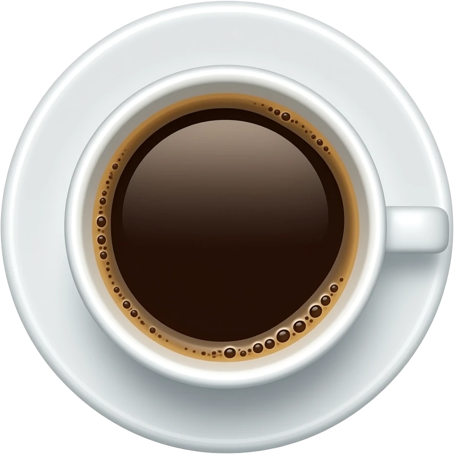 flat white coffee top no plate emoji