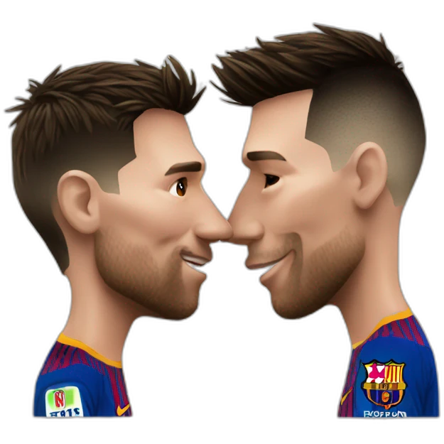 Messi kissing ronaldo emoji