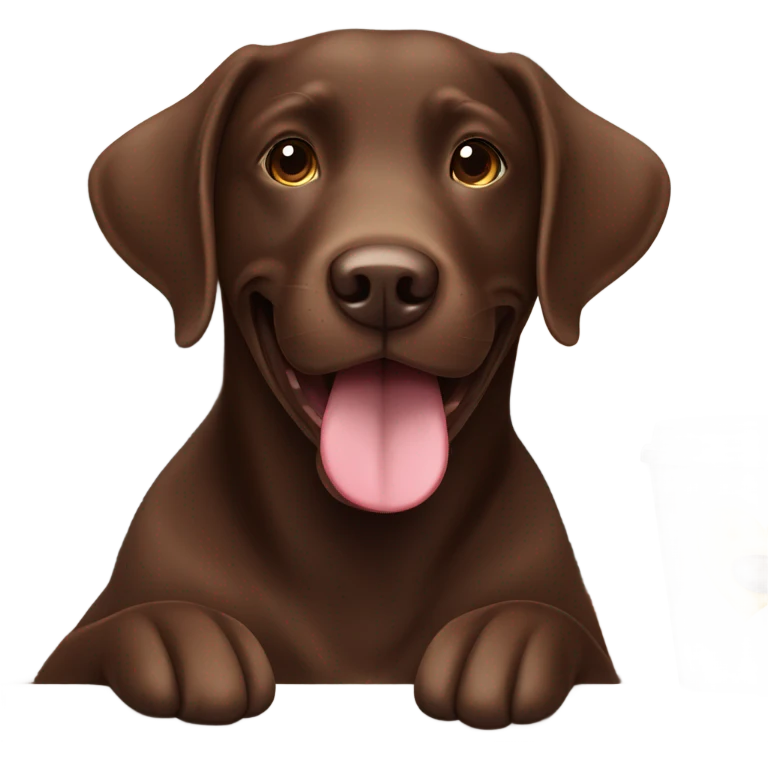 Labrador café chocolate feliz emoji