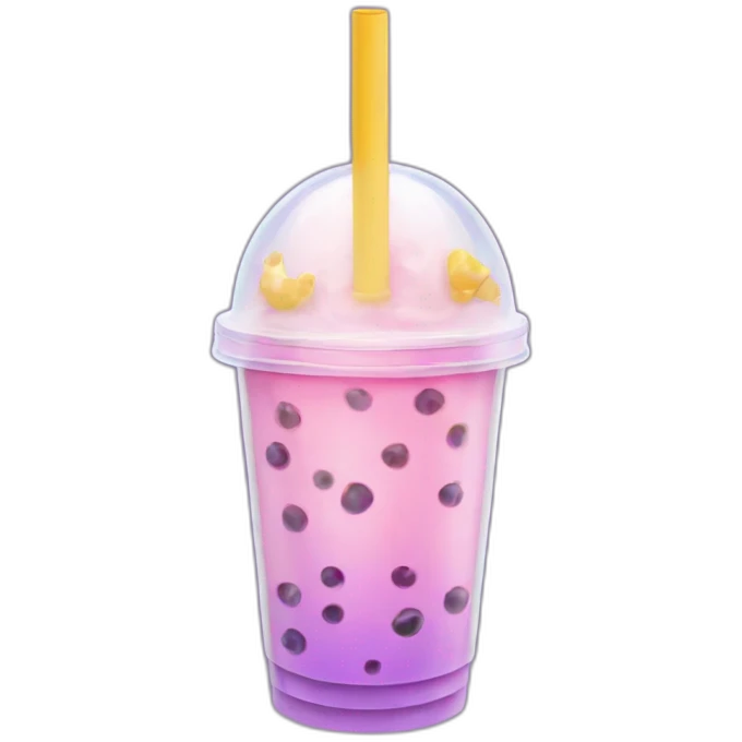 A bubble tea with a unicorn lid emoji
