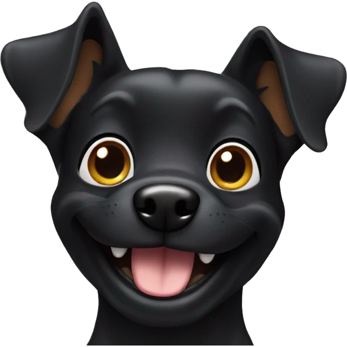 Black dog smiling emoji