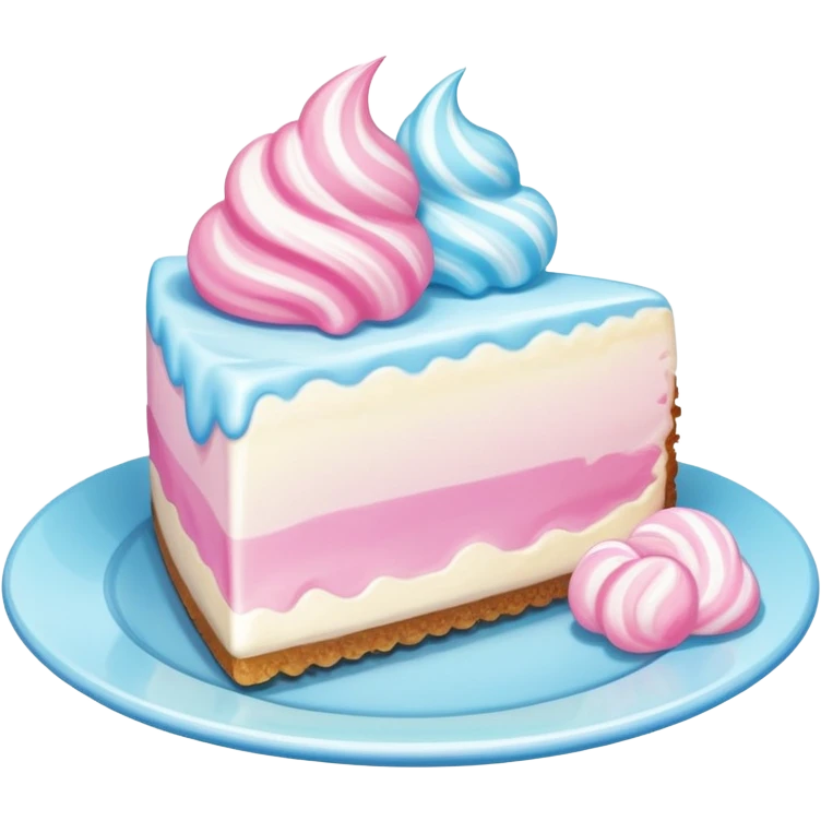 Cotton candy cheesecake slice emoji