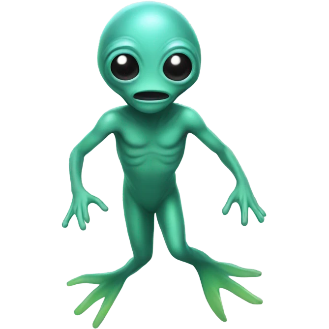 Swimming alien emoji