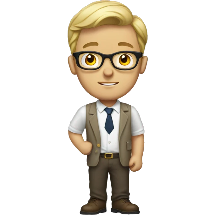 White boy with glasses dressed as a journalist  emoji