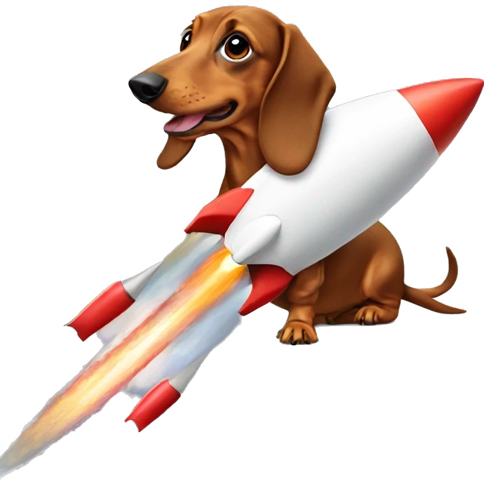 dachshund within the rocket emoji