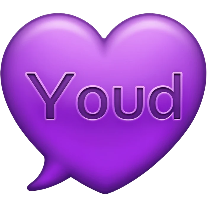 Shiny fancy purple big text saying "YOU" emoji