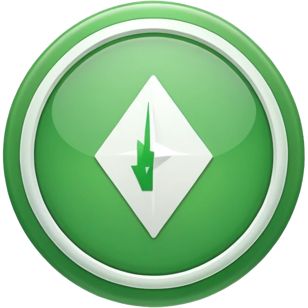 make me a emoji with green circle with a white arrow gonig up emoji