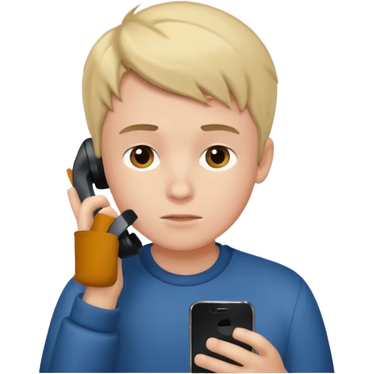 Boy using Phone emoji