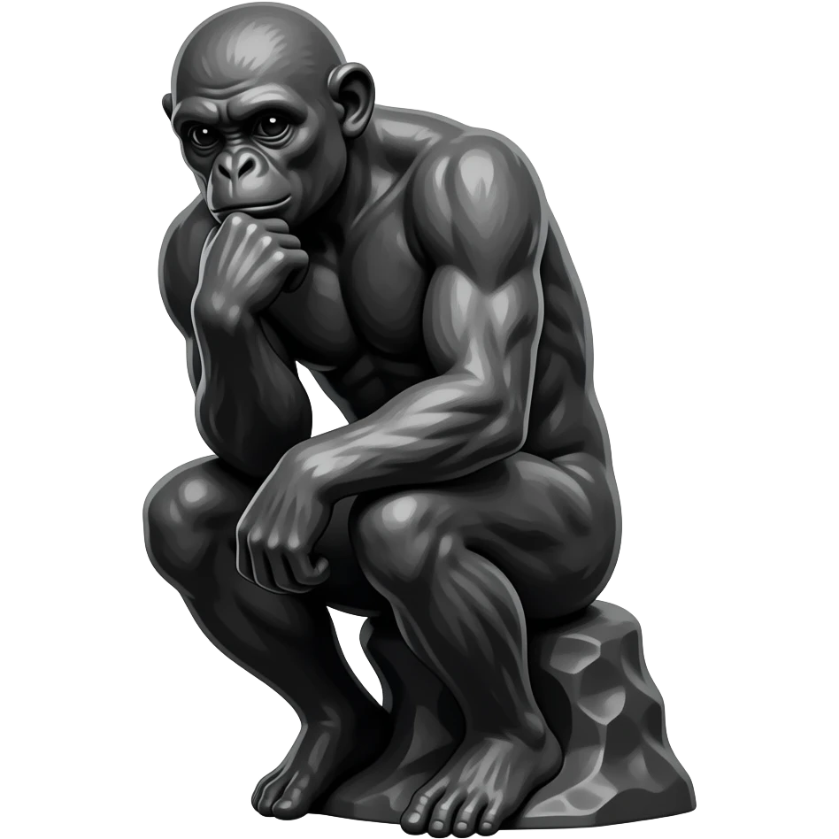 Monkey rodin thinker emoji