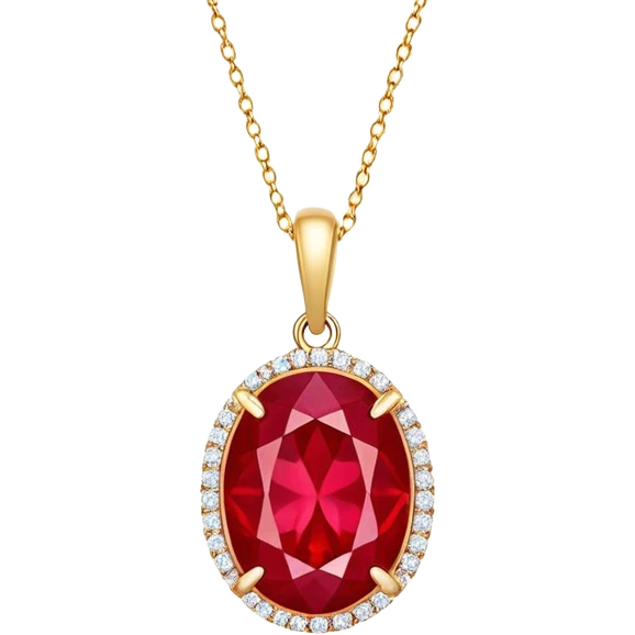 ruby pendant radiating a luminous aura of passion and renewal emoji