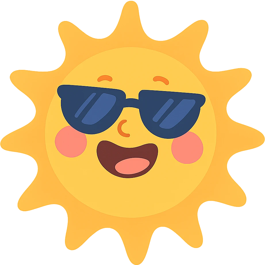 smiling sun with sunglasses emoji