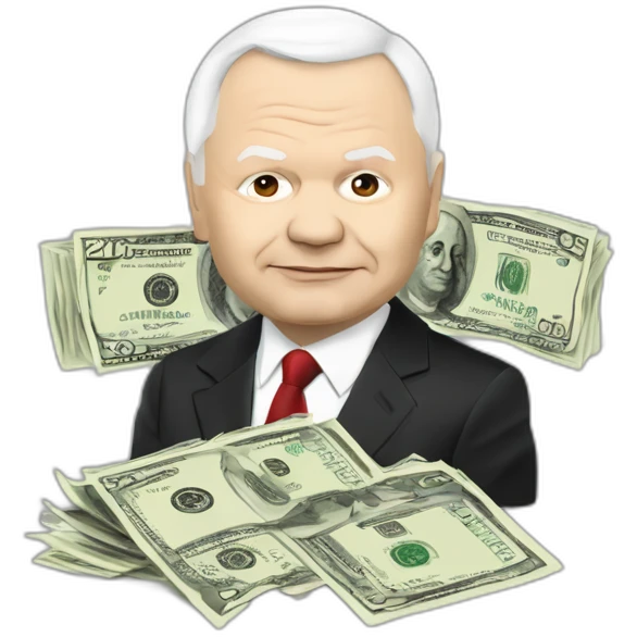 Jaroslaw Kaczynski with money emoji
