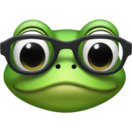 Ugly frog with glasses emoji