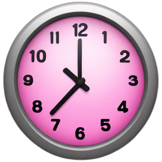 pink clock emoji