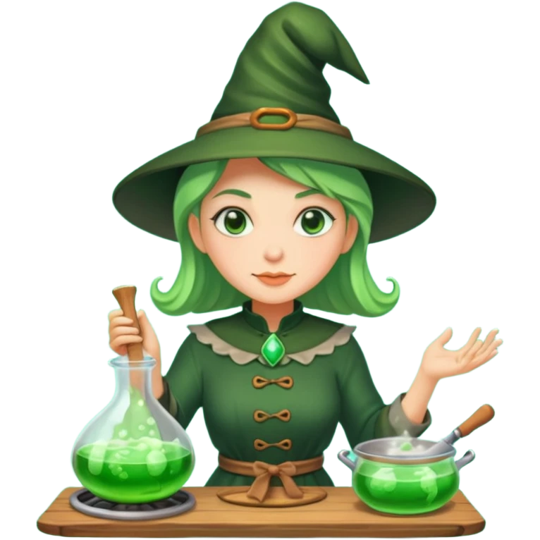 green witch cooking potion emoji
