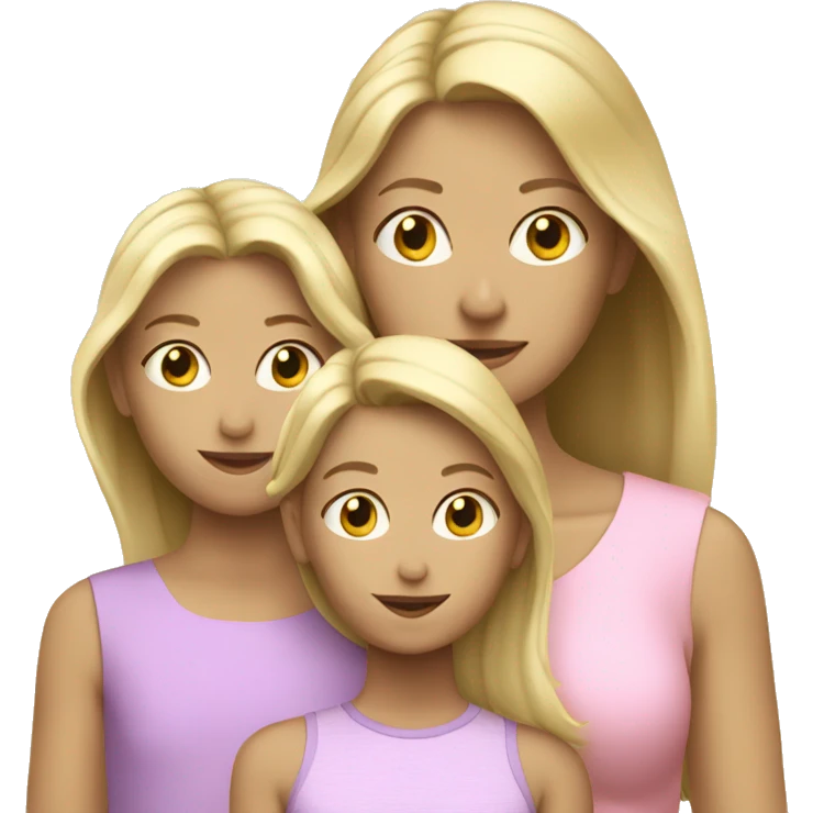 blond mother with two blond children emoji