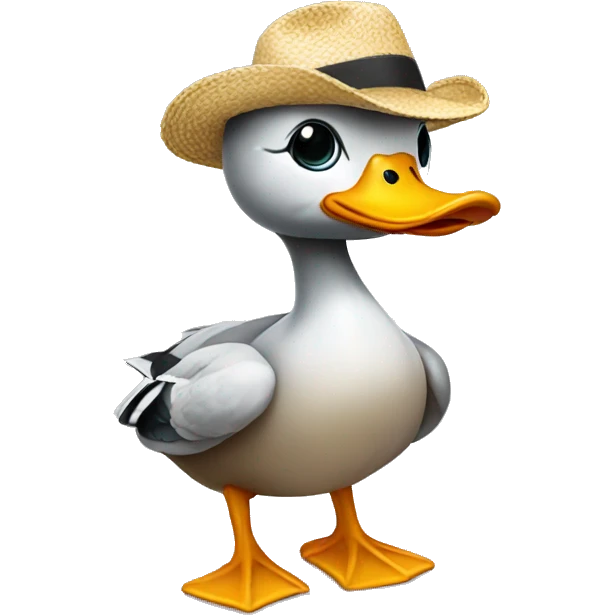 duck wearing hat emoji