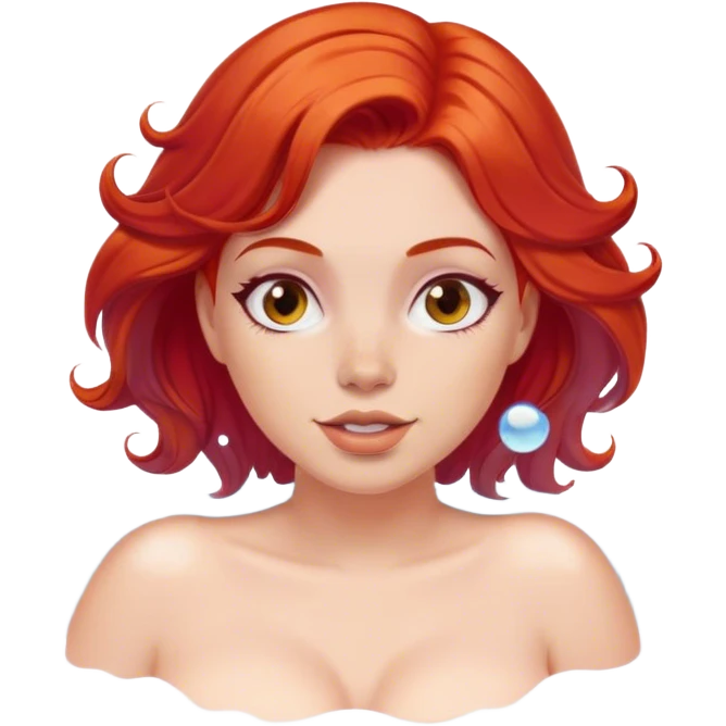Red hair voluptuous bubble bath emoji