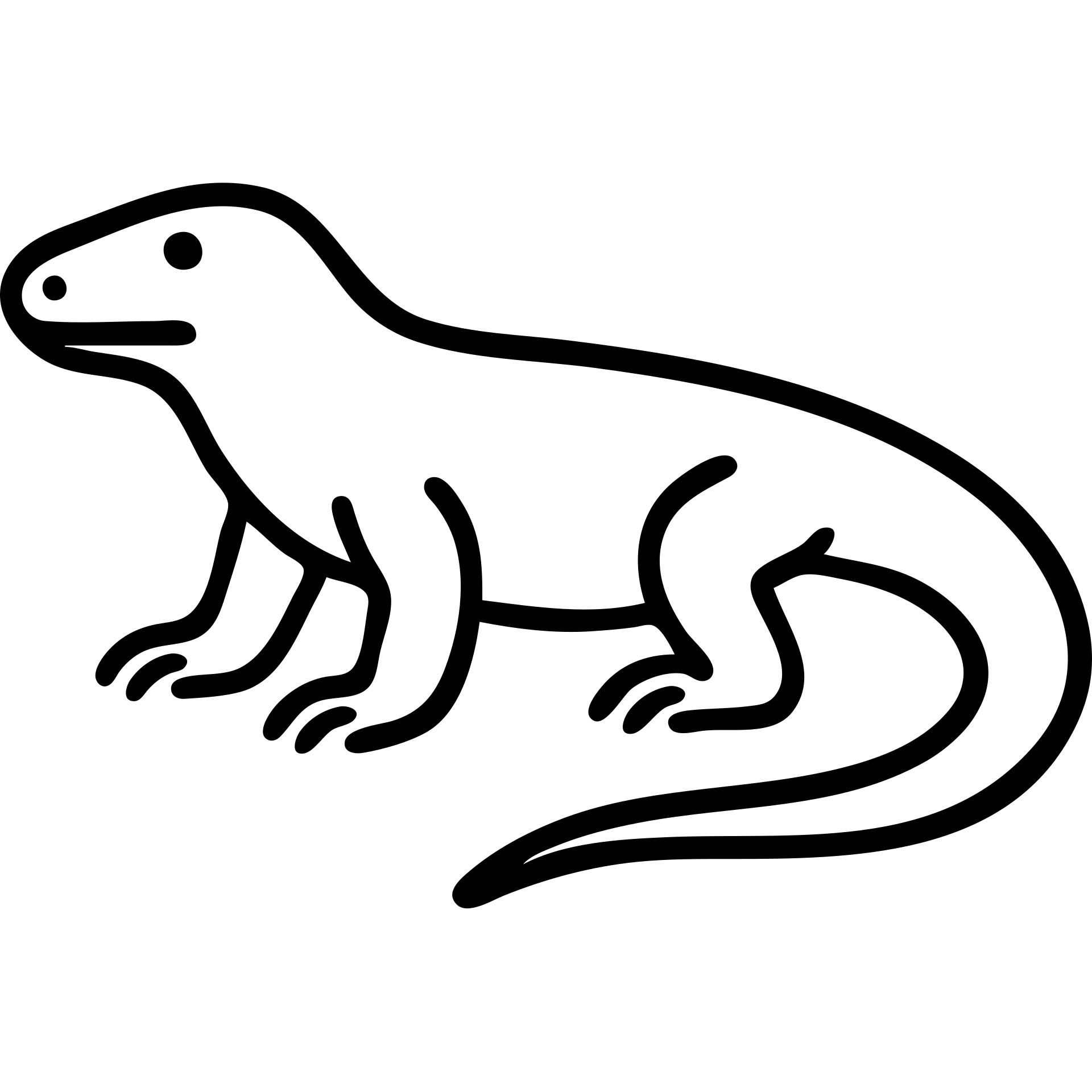 An outline of a komodo dragon with its distinctive reptilian features and long tail emoji