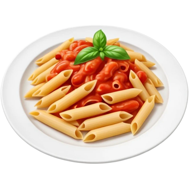 penne pasta with red tomato sauce on a plate emoji