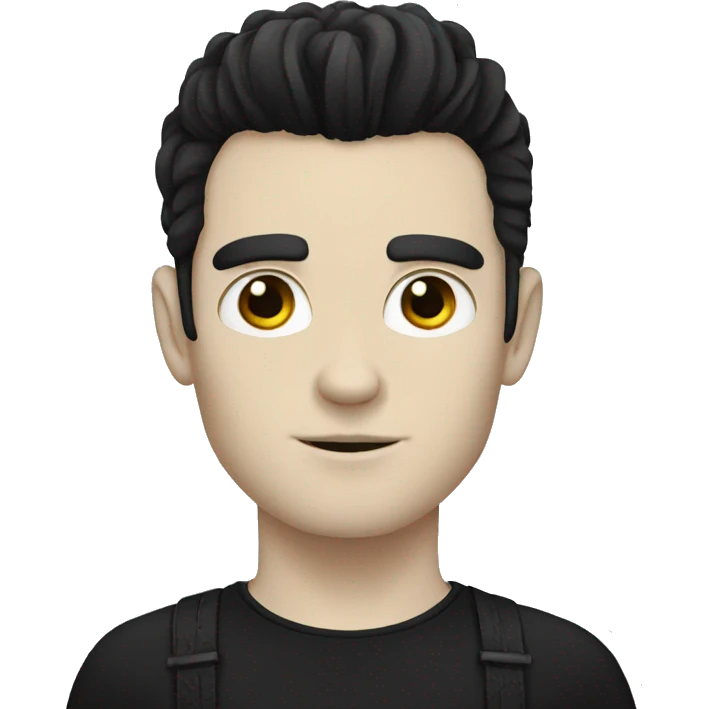Goth white guy with black hair emoji