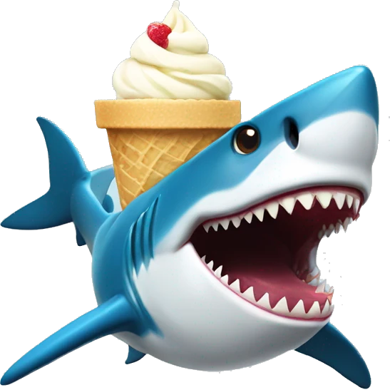shark eating ice cream emoji