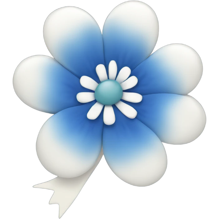 Blue flower bow emoji