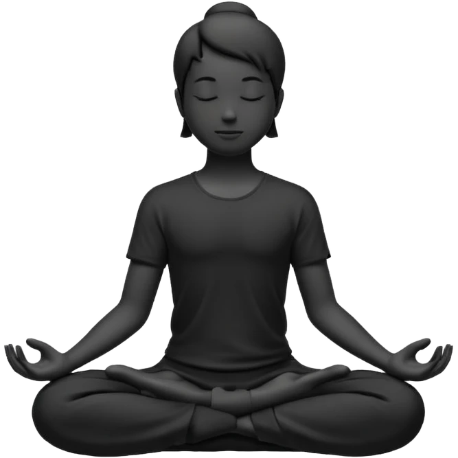 silhouette sitting in meditation pose emoji