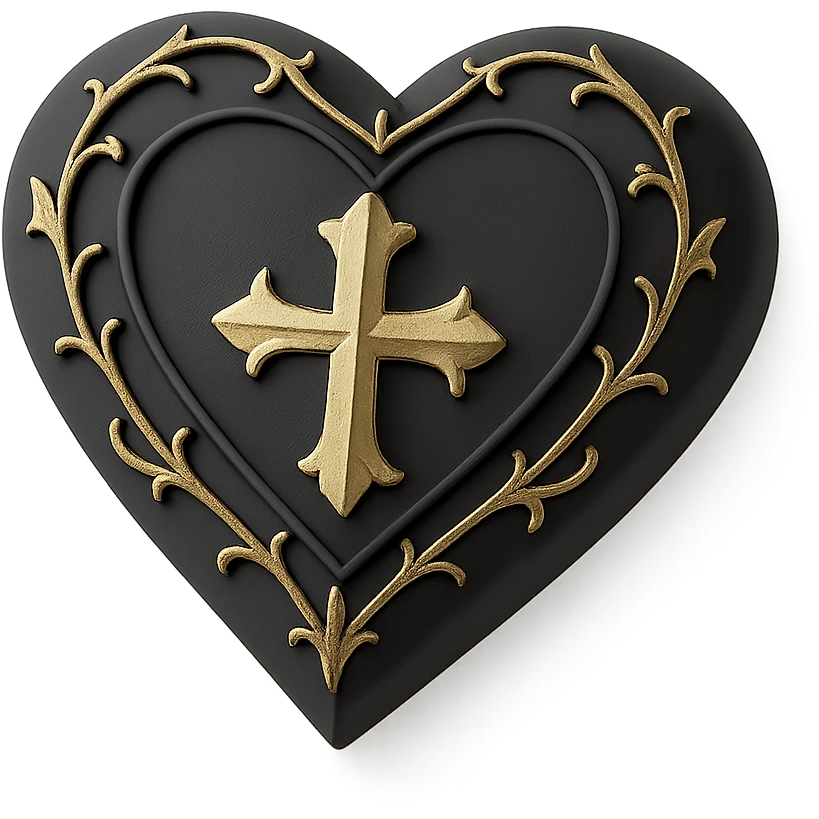 3d gothic heart wdfect
 emoji