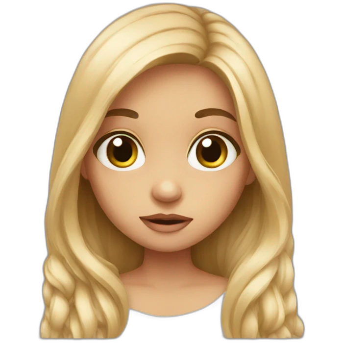 Big eyes girl long hair emoji