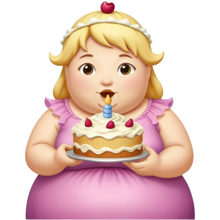 Fat fairy eating cake emoji