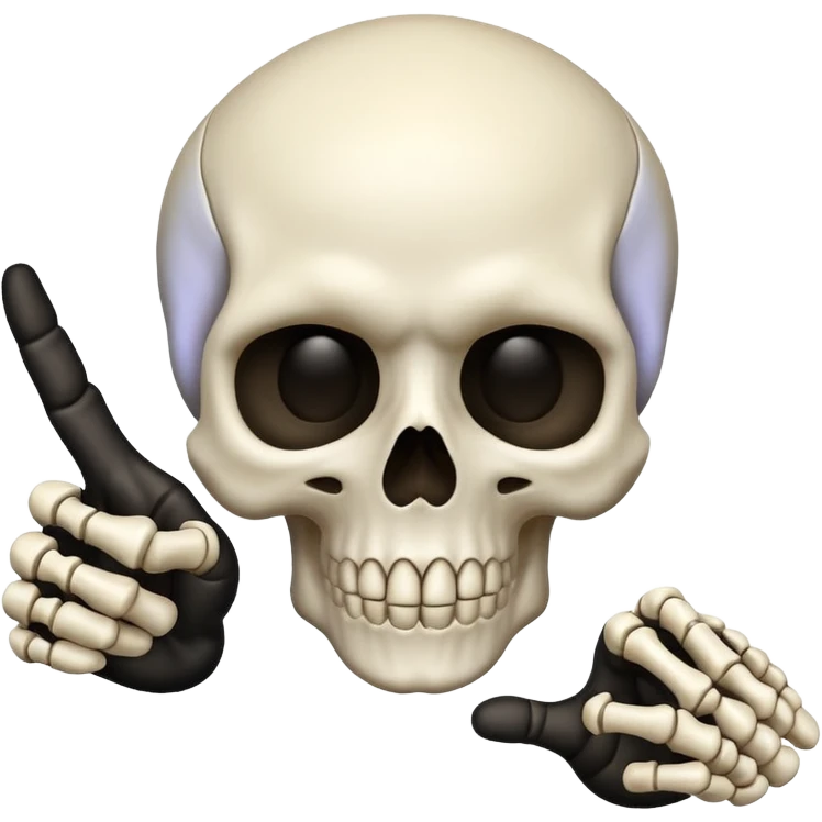Skull emoji pointing with hand to the right at something emoji