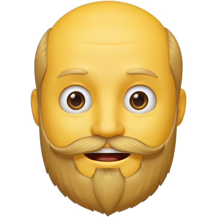 A yellow smiley emoji with a beard growing out of the top of his head emoji