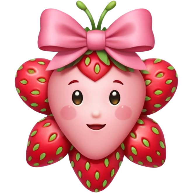 A strawberry star with a bow cute emoji