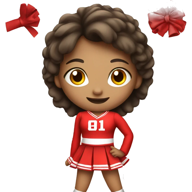 Girl cheerleader in red uniform  emoji