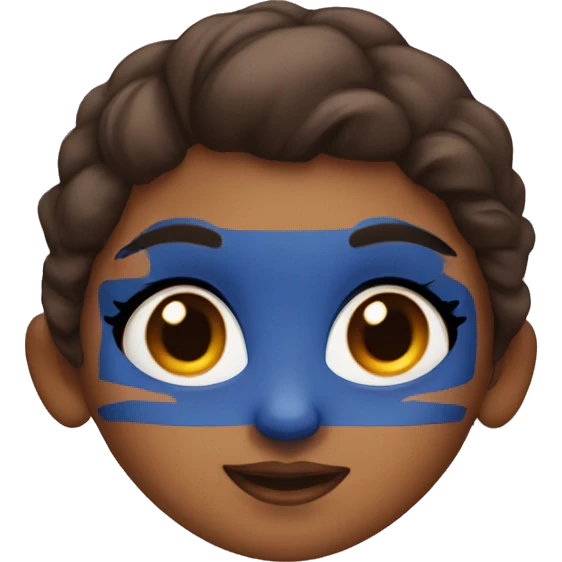 girl with brown eyes wearing blue eyeshadow  emoji