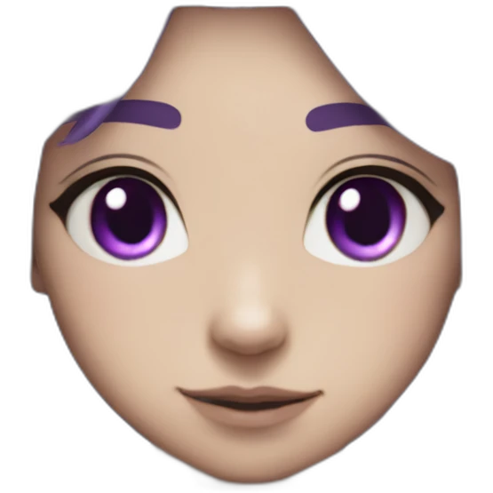 Anime mech pilot girl in a bob with purple hair gray eyes white pilot suit and cat ears emoji