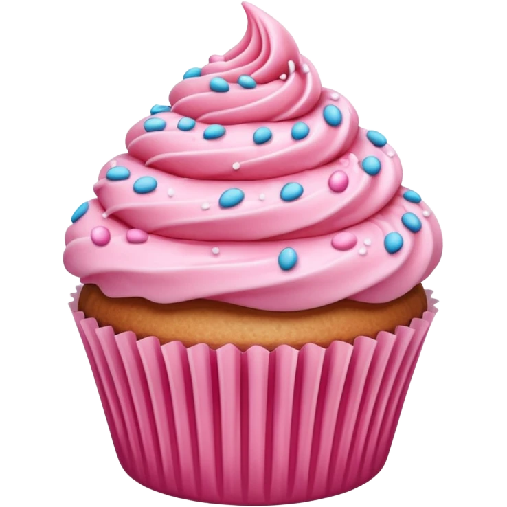 Cupcake with pink icing emoji
