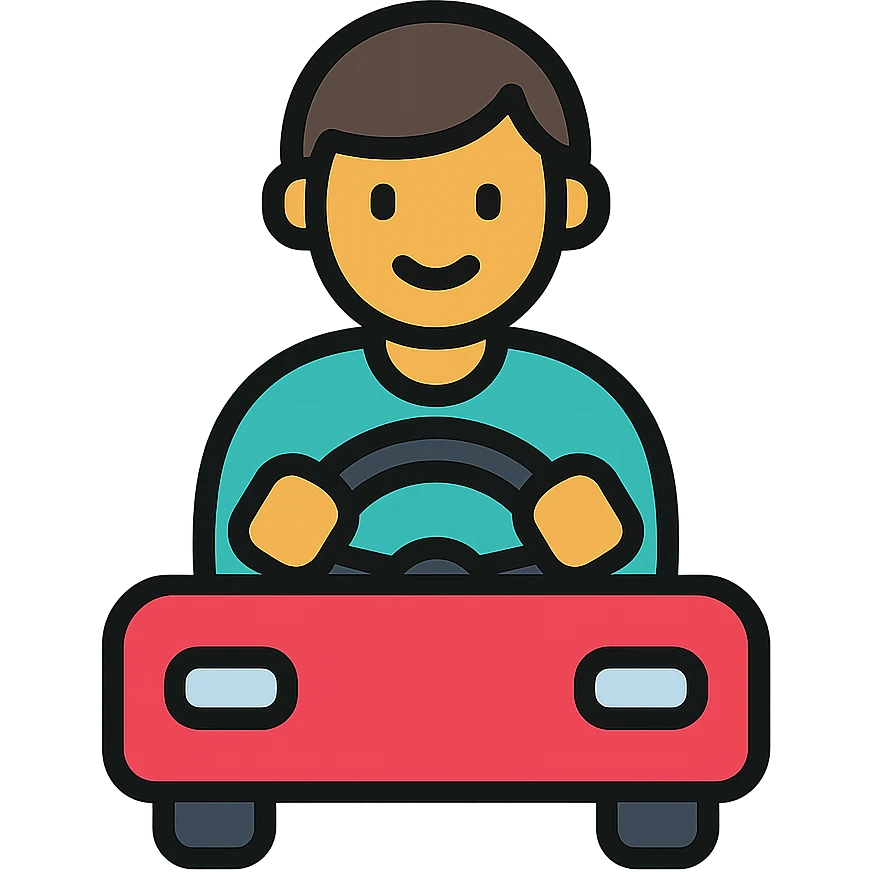 person driving a car emoji
