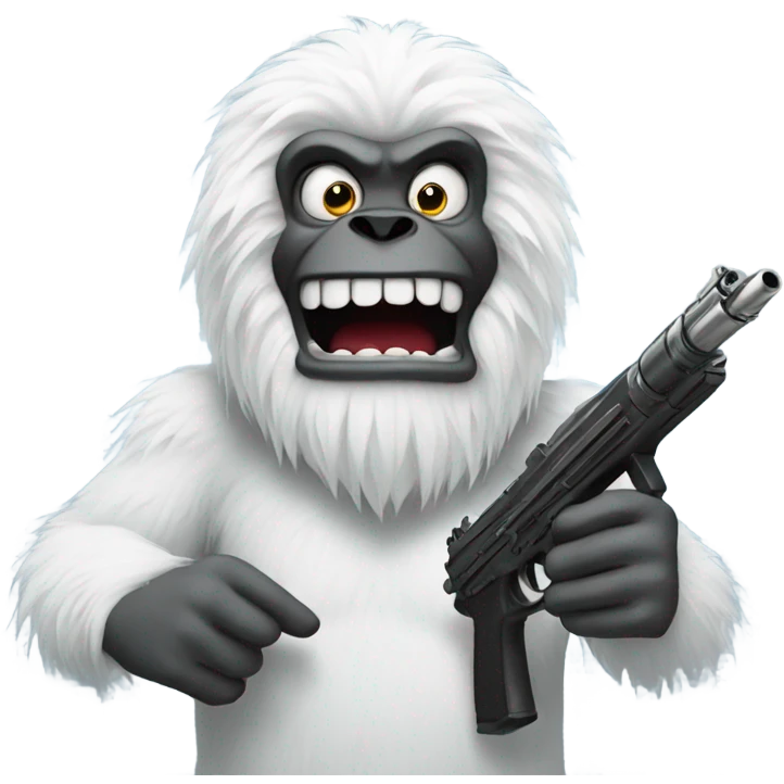 Yeti with gun emoji