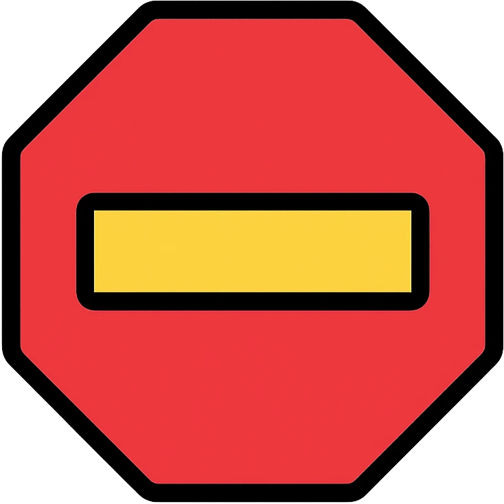 minimalist bright and easily recognizable universal stop symbol icon, no text emoji