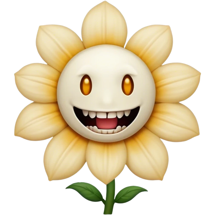 flower with scary theeth but no face emoji