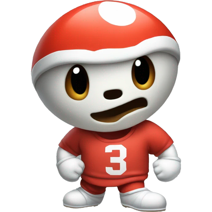 Shy guy from Mario playing football emoji