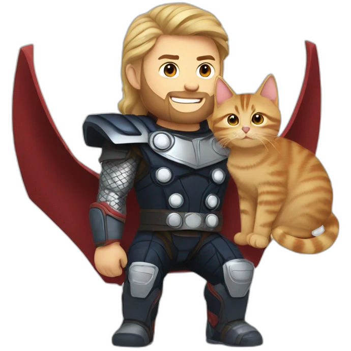 thor on a spaceship with a cat emoji