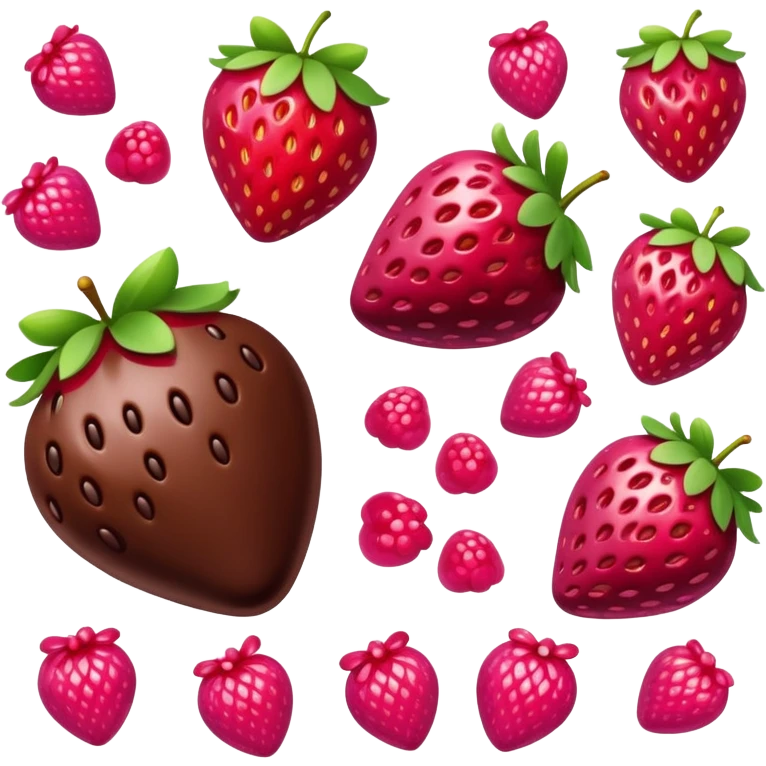 Fresas cubiertas de chocolate y decoradas rosa emoji