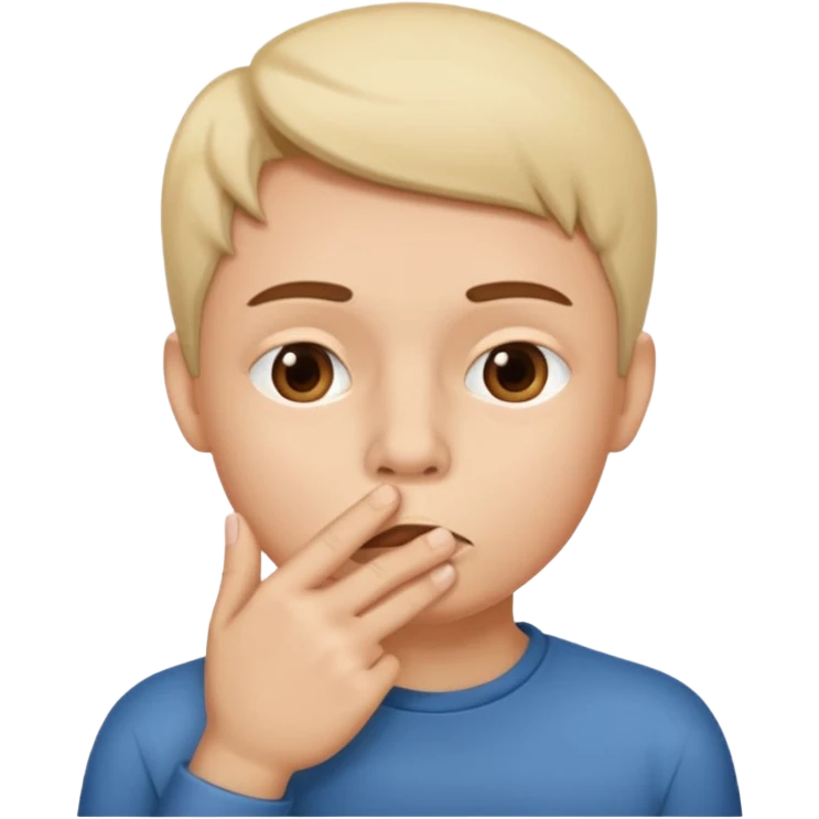 Shush emoji with finger on mouth emoji