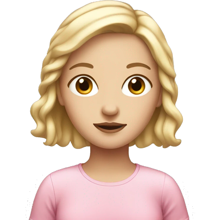 French white girl with pink shirt emoji